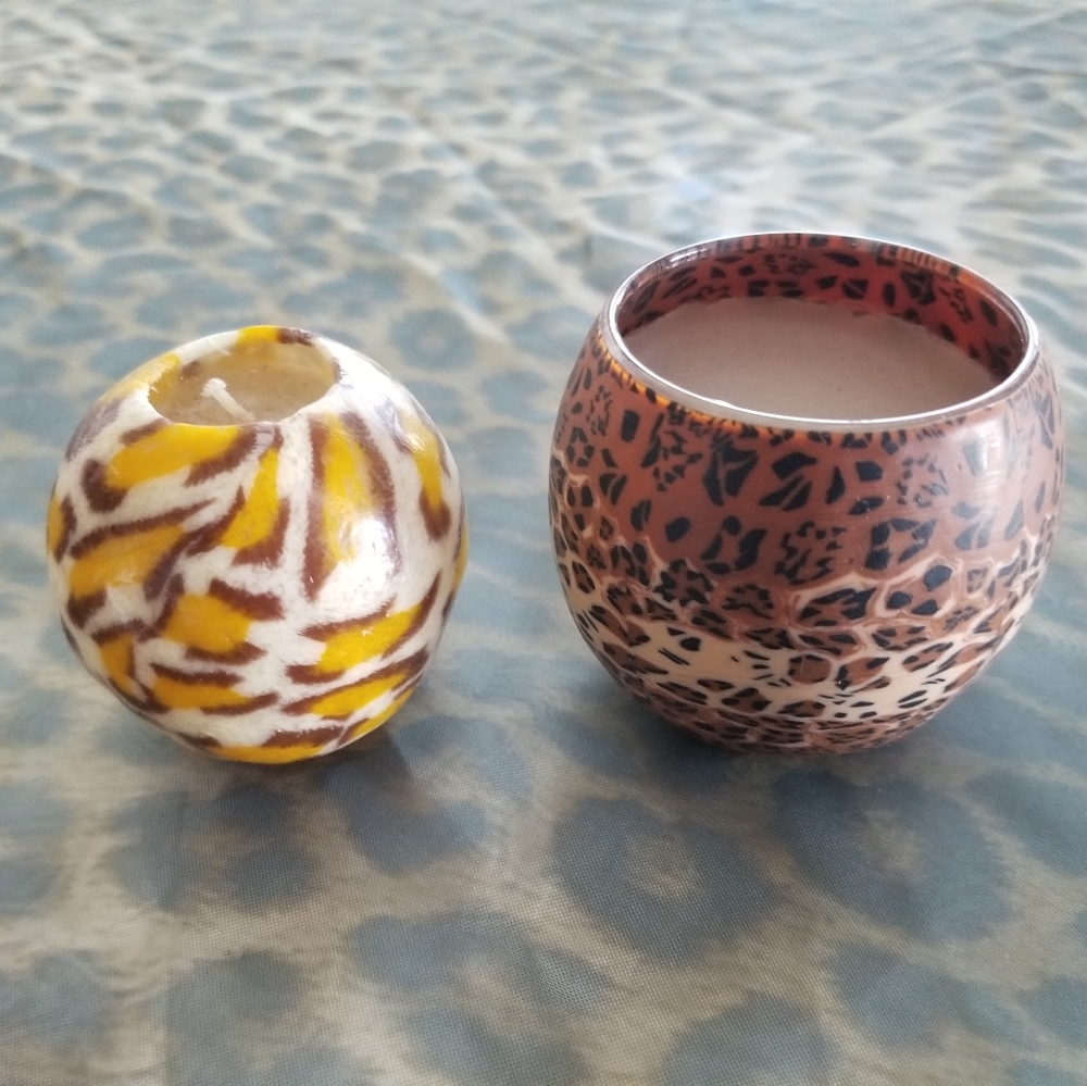 2 Candles in Animal print